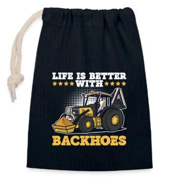 Baggerfahrer Und Bagger fahren - Sac cadeau en coton avec cordon (14 x 20 cm) - bleu marine - Devant
