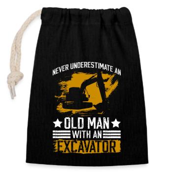 Baggerfahrer Bagger Schwermaschinenführer - Sac cadeau en coton avec cordon (14 x 20 cm) - noir - Devant