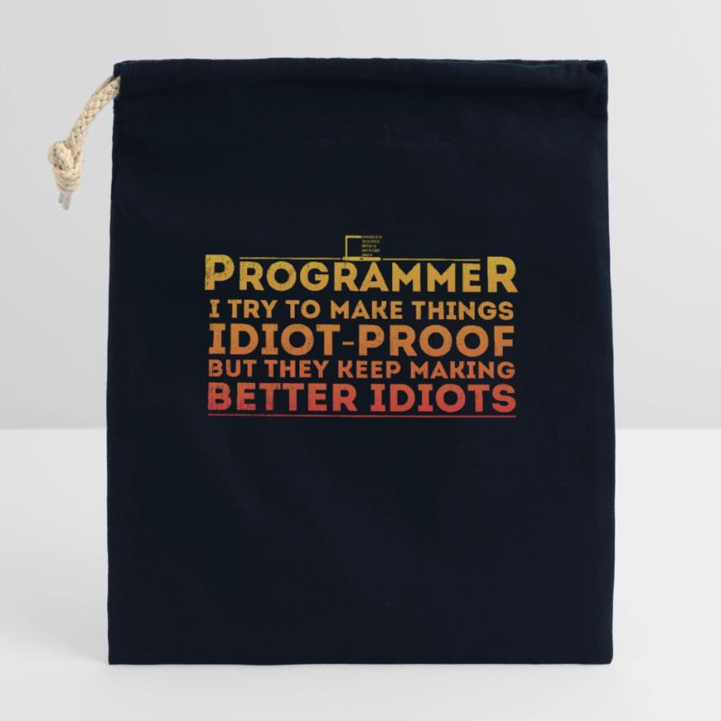 Drôle Programmeur Humour Codeur Informatique Programmation Sac cadeau en coton avec cordon (14 x 20 cm)