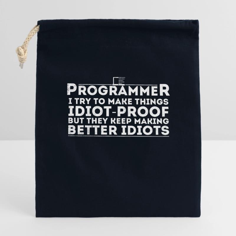Funny Programmer Humor Computer Coder Programming Closable cotton gift bag (14x20cm)