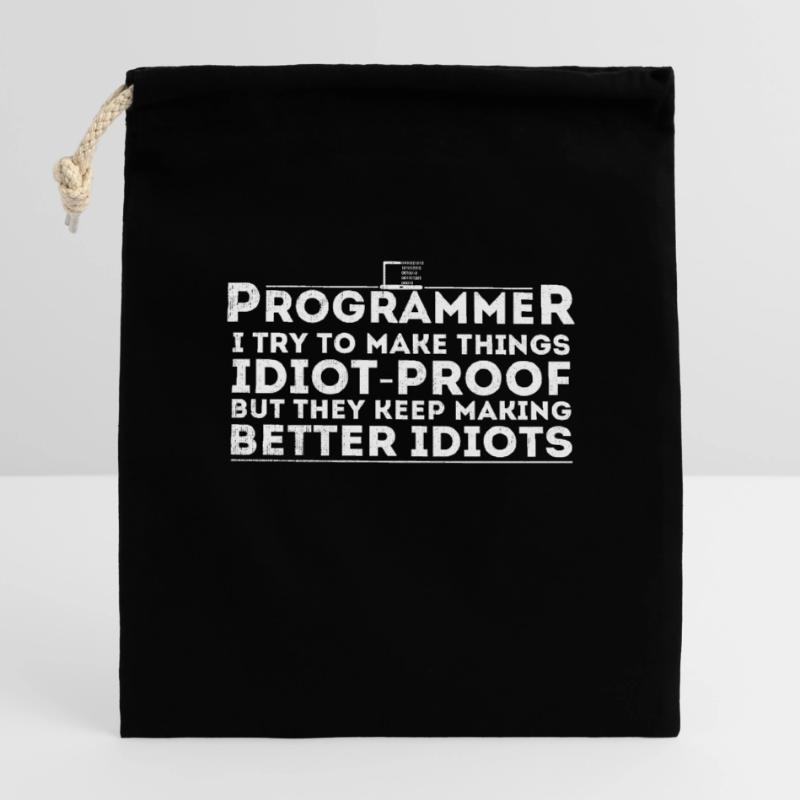 Drôle Programmeur Humour Codeur Informatique Programmation Sac cadeau en coton avec cordon (14 x 20 cm)