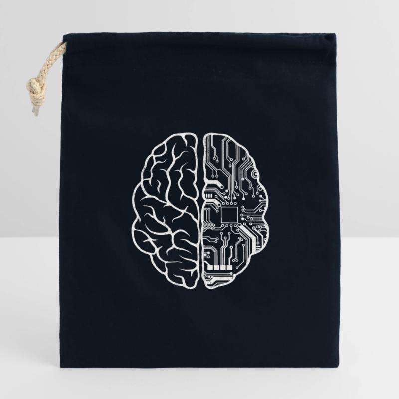 Programmierer Coder - Entwickler Programmierung Gehirn Wortspiel Verschließbarer Geschenkbeutel aus Baumwolle (14x20cm)