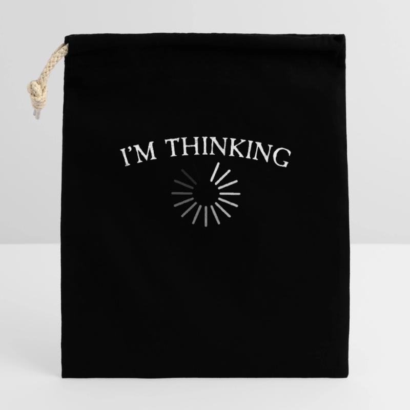 Geek de l’informatique Je pense Programmeur Drôle Codeur Sac cadeau en coton avec cordon (14 x 20 cm)