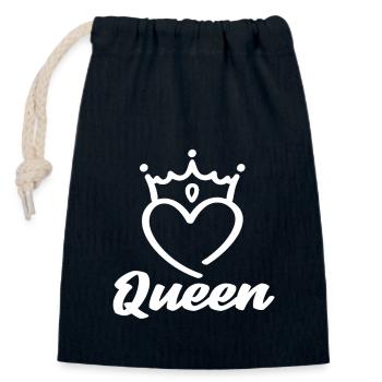 Queen - Closable cotton gift bag (14x20cm) - navy - Front
