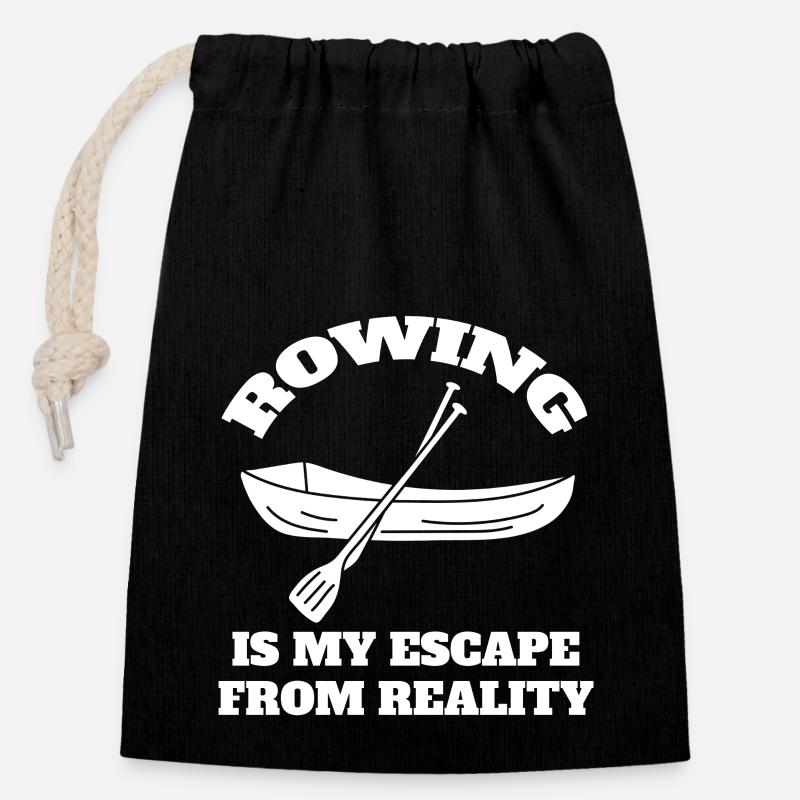 Équipe d’aviron d’aviron Club d’aviron - Sac cadeau en coton avec cordon (14 x 20 cm) - noir