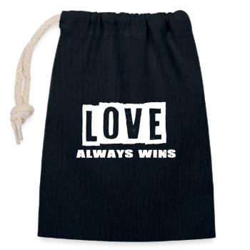Love - Verschließbarer Geschenkbeutel aus Baumwolle (14x20cm) - Navy - Vorne