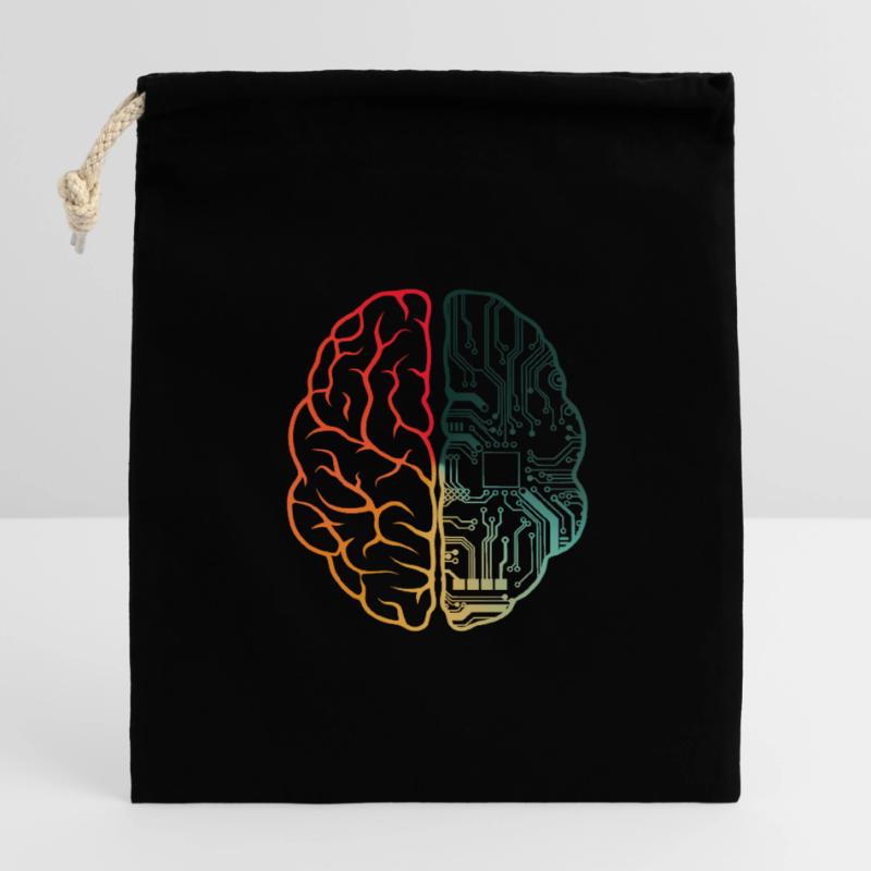 Programmeur HTML - Jeu de mots cérébral pour les développeurs de programmation Sac cadeau en coton avec cordon (14 x 20 cm)