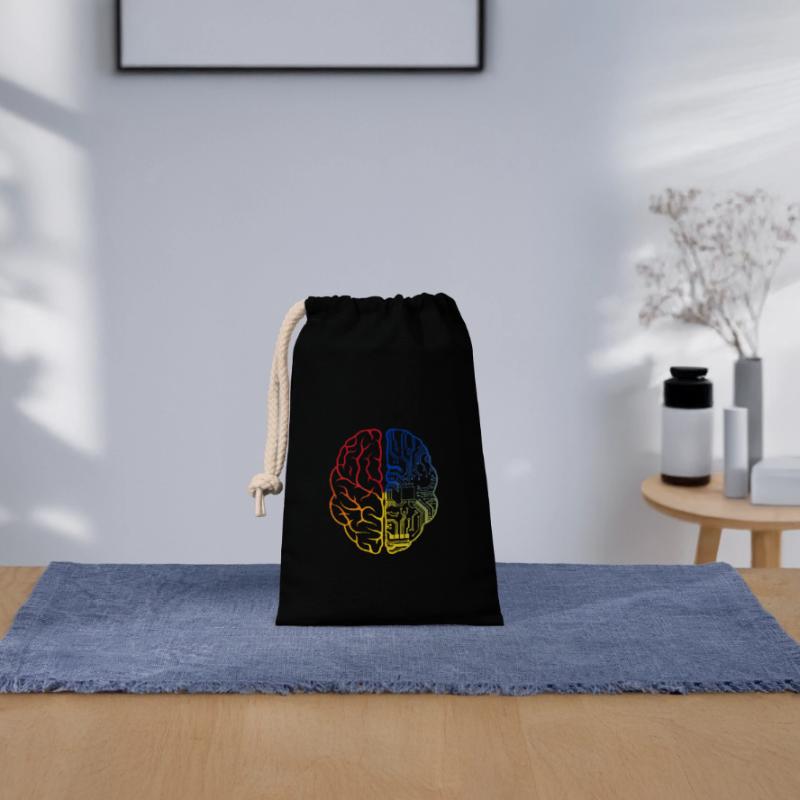 Programmeur HTML - Développeur Programmation Brain Fun Sac cadeau en coton avec cordon (14 x 20 cm)