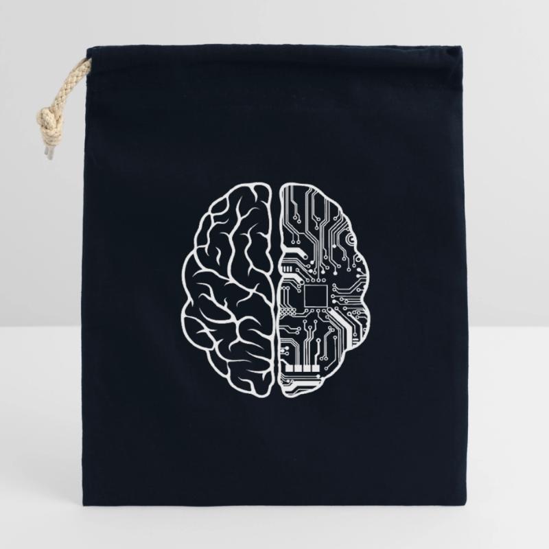 Code Programmeur - Jeu de mots cérébral de programmation développeur Sac cadeau en coton avec cordon (14 x 20 cm)