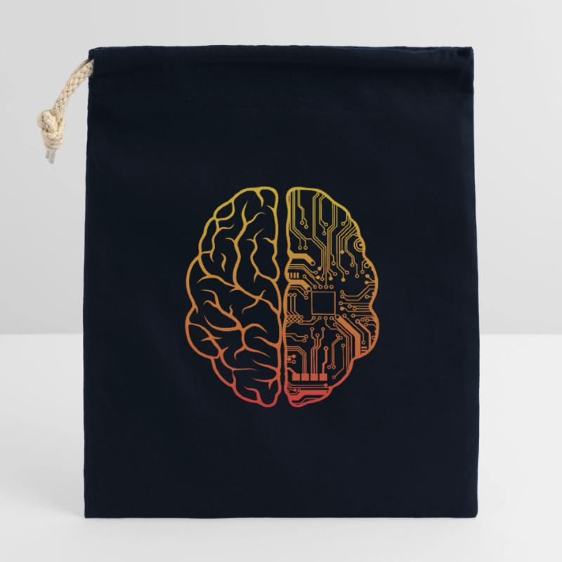 Programmeur HTML - Développeur Programmation Brain Cool Sac cadeau en coton avec cordon (14 x 20 cm)