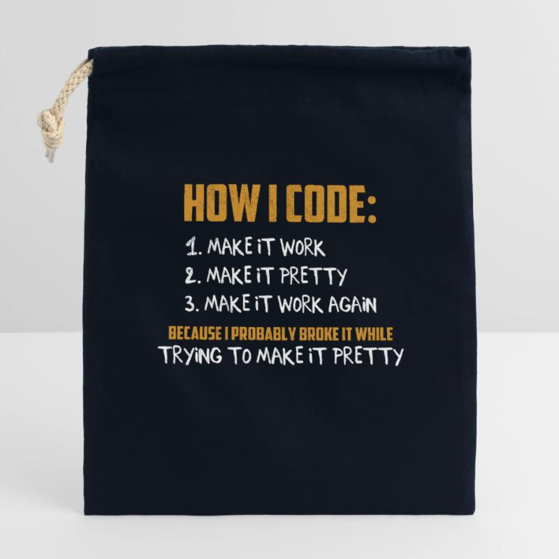 Programmeur Codeur - Codage de programmation développeur Sac cadeau en coton avec cordon (14 x 20 cm)