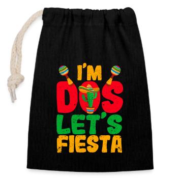 I'm Dos Let's Fiesta Funny Mexican Food Taco - Closable cotton gift bag (14x20cm) - black - Front