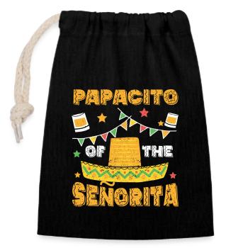 Let's Fiesta Papacito of the Señorita Mexican Party - Closable cotton gift bag (14x20cm) - black - Front