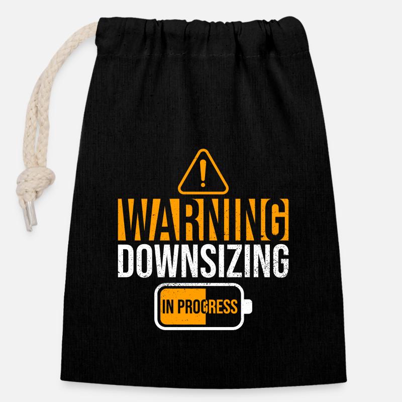 Downsizing Progress Magenbypass - Closable cotton gift bag (14x20cm) - black