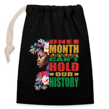 Mois de l’histoire des Noirs afro-américains de la fierté BLM - Sac cadeau en coton avec cordon (14 x 20 cm) - noir - Devant