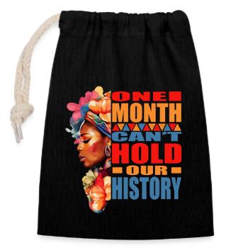 Black Pride Mois de l’histoire des femmes africaines - Sac cadeau en coton avec cordon (14 x 20 cm) - noir - Devant