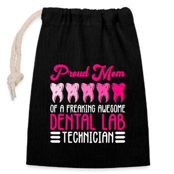 Zahntechniker Mama Zahntechnik Mutter - Sac cadeau en coton avec cordon (14 x 20 cm) - noir - Devant