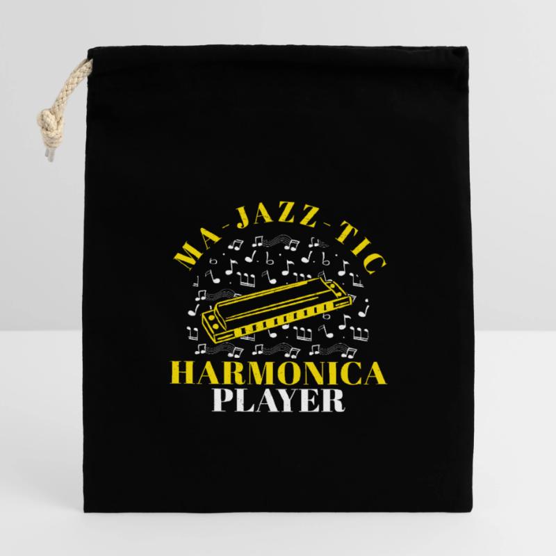 Harmonica Ma-Jazz-Tic harmonica player Closable cotton gift bag (14x20cm)