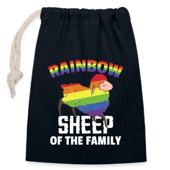 LGBT Regenbogenfarbe Schaf Pride Monat - Verschließbarer Geschenkbeutel aus Baumwolle (14x20cm) - Navy - Vorne