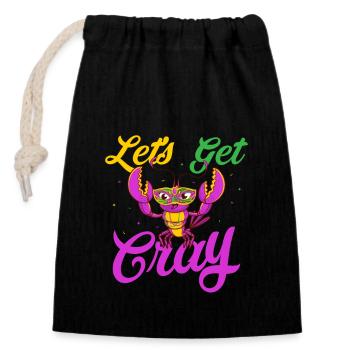 Let’s Get Cray Mardi Gras Parade - Sac cadeau en coton avec cordon (14 x 20 cm) - noir - Devant