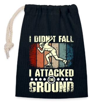 I didn't fall I attacked the ground rollerblade - Verschließbarer Geschenkbeutel aus Baumwolle (14x20cm) - Navy - Vorne
