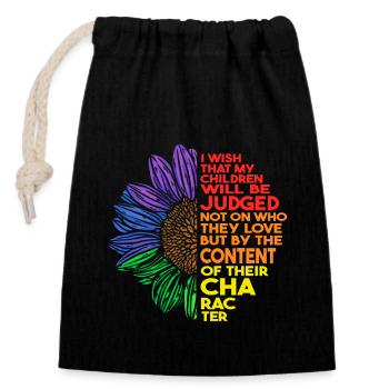 LGBT | Événement gay | Communauté gaie - Sac cadeau en coton avec cordon (14 x 20 cm) - noir - Devant