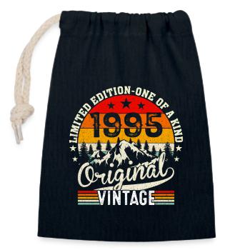 Millésime original 1995 - Sac cadeau en coton avec cordon (14 x 20 cm) - bleu marine - Devant