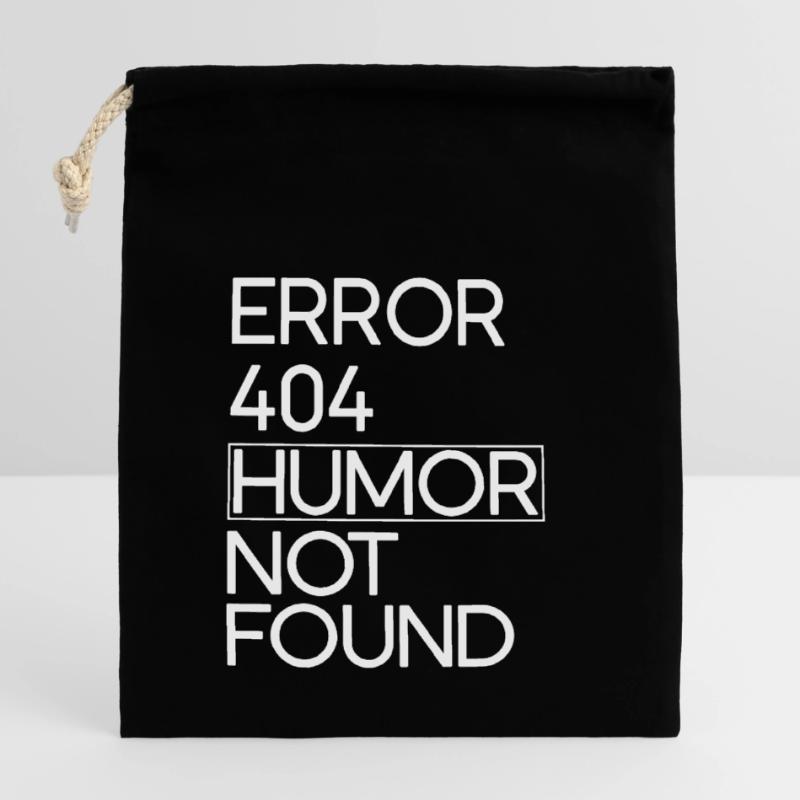 Code Fehler 404 Humor Verschließbarer Geschenkbeutel aus Baumwolle (14x20cm)
