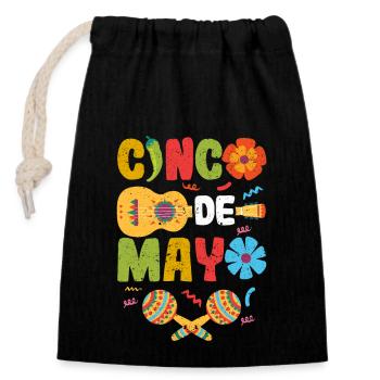 Cinco De Mayo Mexican Food Fiesta Party - Closable cotton gift bag (14x20cm) - black - Front