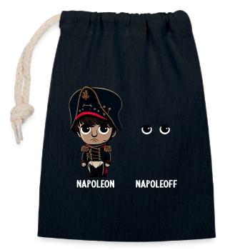 Napoleon Napoleoff Lustiger Napoleon Bonaparte - Verschließbarer Geschenkbeutel aus Baumwolle (14x20cm) - Navy - Vorne