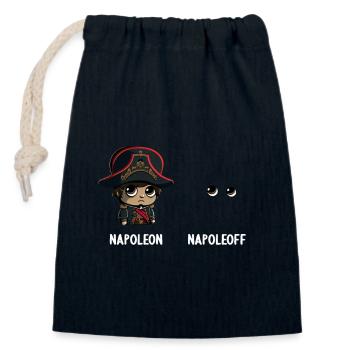 Napoleon Napoleoff Lustiger Napoleon Bonaparte - Verschließbarer Geschenkbeutel aus Baumwolle (14x20cm) - Navy - Vorne
