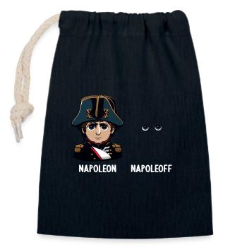 Napoleon Napoleoff Lustiger Napoleon Bonaparte - Verschließbarer Geschenkbeutel aus Baumwolle (14x20cm) - Navy - Vorne