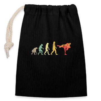 Vintage Sambo Human Evolution Lutteur russe - Sac cadeau en coton avec cordon (14 x 20 cm) - noir - Devant