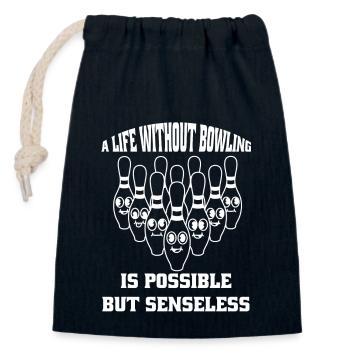 Bowling Kegelverein Bowlingverein Kegeln Bowler - Sac cadeau en coton avec cordon (14 x 20 cm) - bleu marine - Devant