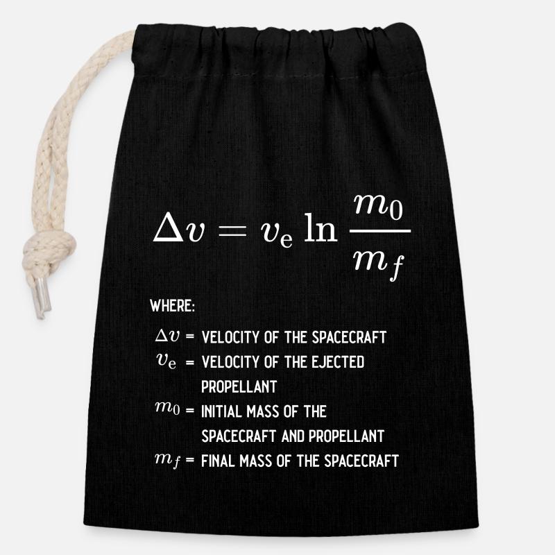 Rocket Equation Physics Rocket Science Physicist - Verschließbarer Geschenkbeutel aus Baumwolle (14x20cm) - Schwarz