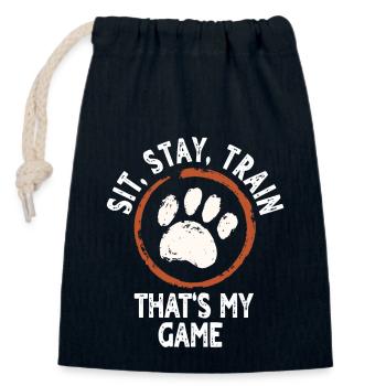 Dog Trainer - Closable cotton gift bag (14x20cm) - navy - Front