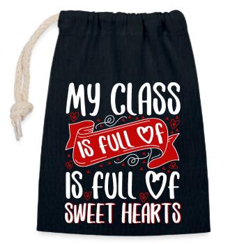My class is full of hearts - Verschließbarer Geschenkbeutel aus Baumwolle (14x20cm) - Navy - Vorne