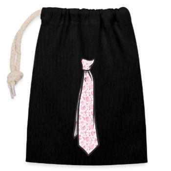 Valentines Neck Tie Heart for Youth Kids Boys - Closable cotton gift bag (14x20cm) - black - Front