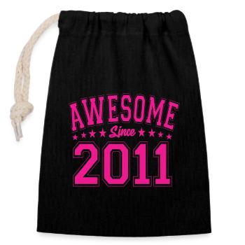 Génial depuis 2011 anniversaire 2011 millésime 2011 - Sac cadeau en coton avec cordon (14 x 20 cm) - noir - Devant