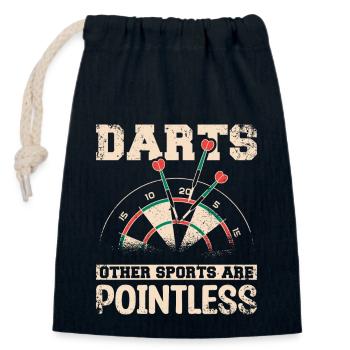 Darts other sports are pointless - Verschließbarer Geschenkbeutel aus Baumwolle (14x20cm) - Navy - Vorne