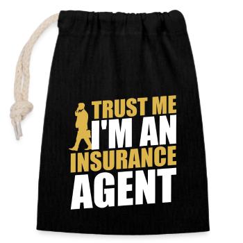 Insurance Agent Appraiser Insurance Broker - Closable cotton gift bag (14x20cm) - black - Front