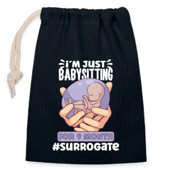 Surrogate Surrogacy Gestational Surrogate Mom - Closable cotton gift bag (14x20cm) - navy - Front