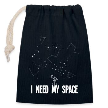 I need Space - Freiraum Teleskop - Verschließbarer Geschenkbeutel aus Baumwolle (14x20cm) - Navy - Vorne