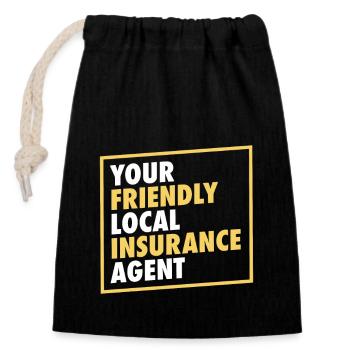 Insurance Agent Appraiser Insurance Broker - Closable cotton gift bag (14x20cm) - black - Front