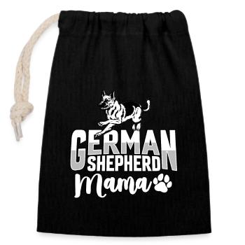 Deutscher Schäferhund Mama - Verschließbarer Geschenkbeutel aus Baumwolle (14x20cm) - Schwarz - Vorne