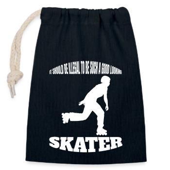 Roller Skating Inline Skater Gift Skating Inliner - Closable cotton gift bag (14x20cm) - navy - Front