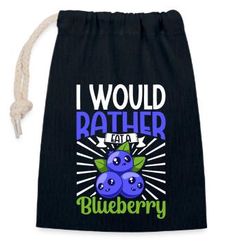 I would rather eat a blueberry - Blaubeere - Verschließbarer Geschenkbeutel aus Baumwolle (14x20cm) - Navy - Vorne