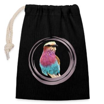 Forkrack - Bird Kenya / Africa - Ornithology - Closable cotton gift bag (14x20cm) - black - Front