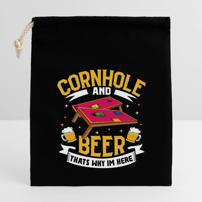 Cornhole Throwing Cornhole Player Cornhole Lover Cornhole lover Sac cadeau en coton avec cordon (14 x 20 cm)