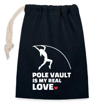 I love pole vaulting - Closable cotton gift bag (14x20cm) - navy - Front